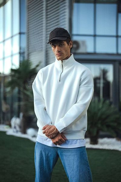İLKCET MODA Φούτερ Unisex Oversize με φερμουάρ