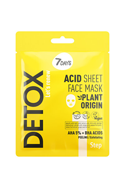 7DAYS Detox Acid Sheet Face Mask AHA 5% + BHA 25g