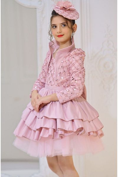 minitrends Stand-Up Collar Children's Evening Dress Graduation Dress