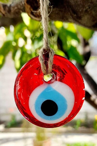 Rosso Levanto 5 bucăți de mărgele roșii de 4 cm, mărgele colorate cu ochiul rău.