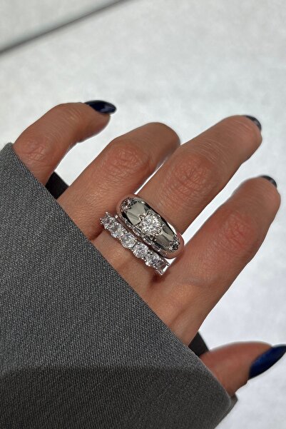 Lavian Accessories Gold İris Kalın 2’li Yüzük Seti (Ayarlanabilir)