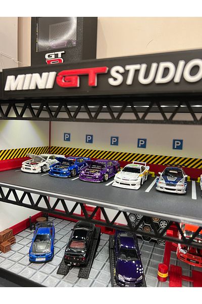 Figure Mood 1/64 Scale Mini Gt Diorama Let's Light up Display for Vehicle