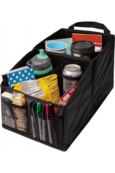 LUSSO Organizator auto Gear, textil, negru, 25,4 x 45,7 x 22,8 cm