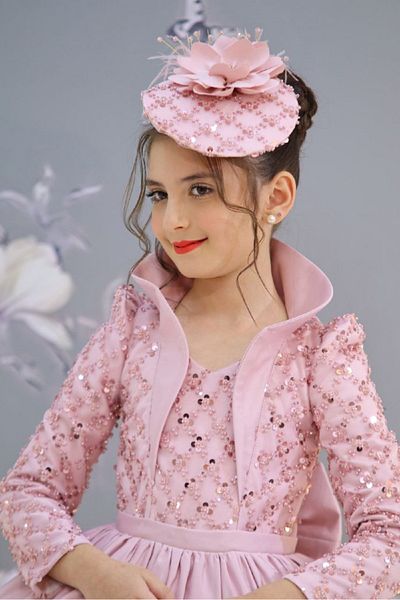 minitrends Stand-Up Collar Children's Evening Dress Graduation Dress