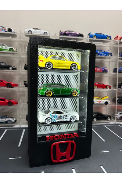 Figure Mood 1/64 Scale 3 Vehicle Capacity Display Box Diorama with Honda Logo- (Not Included Vehicles)