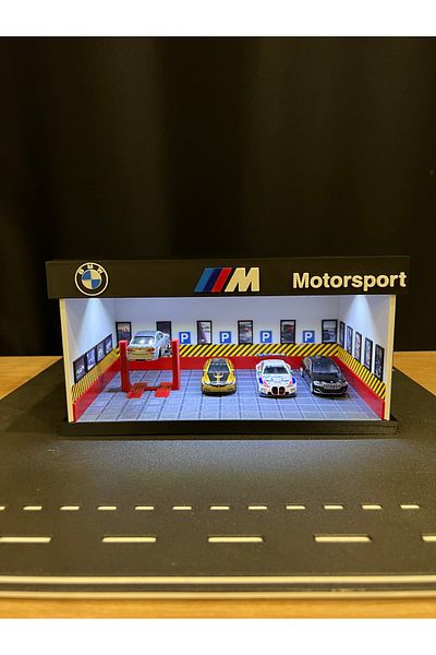 Figure Mood 1/64 Scale Bmw m Garage Themed Diorama (Vehicles Not Included)