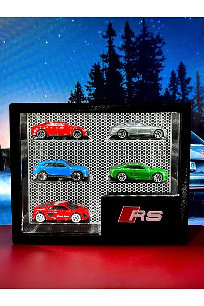 Figure Mood 1/64 Scale Display Box with Audi Logo (Not Including Vehicles) 5 Vehicle Capacity with Lights