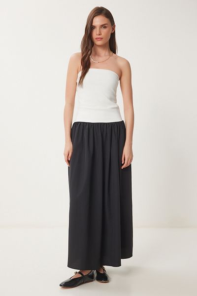 Lovelyİstanbul Textured Strapless Dress - Byz-Lus0102 Matching Color