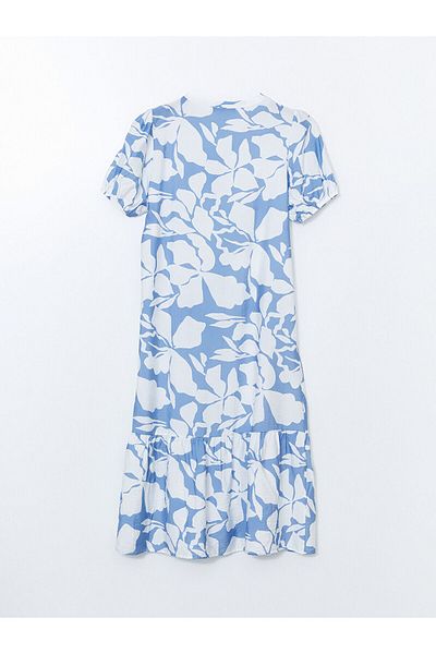 LC Waikiki Leak Collar Patterned Women's Shirt Dress