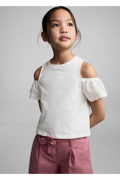 MANGO Kids Ausgeschnittenes, detailliertes T-Shirt