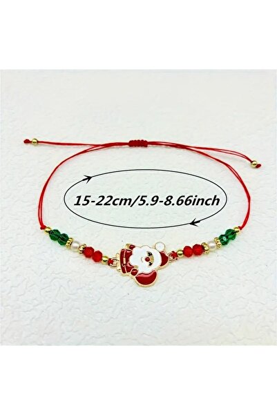 Feron accessories Bohem Tarzı Yeni Yıl Bileklik Seti -Noel Baba, Geyik & Zil Boncuklar 1 ( ADET )