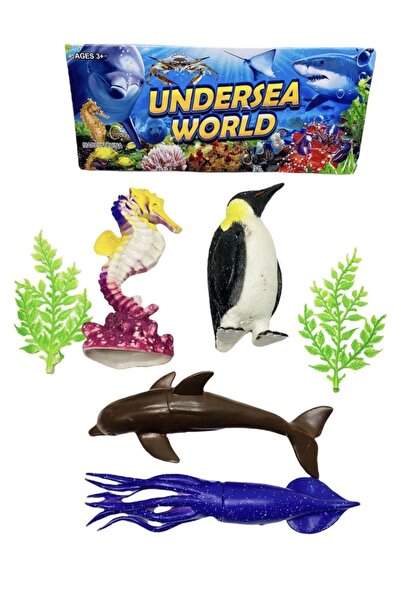 FEN TOYS Mürekkep Balığı Penguen Deniz Atı Yunus Büyük Boy Deniz Hayvanları E...