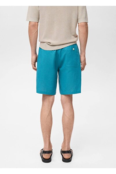 MANGO Man Linen Blend Bermuda Shorts with Drawstring