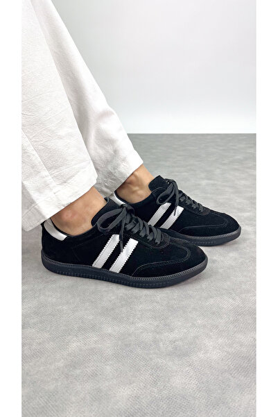 SİBA SHOES Flow Hakiki Deri Siyah Kadın Spor Ayakkabı