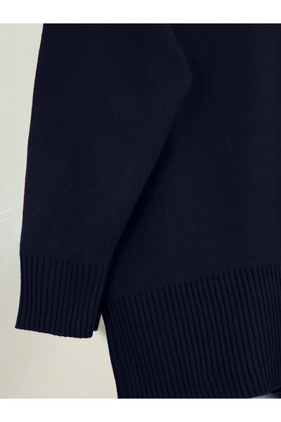 Modamorfo V-Neck Buttoned Knitwear Cardigan - Navy