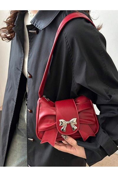 Clariss Red (Small Size) Pinterest Bag with Bow New Season
