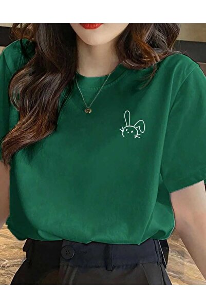 KOZİA OUTDOORS Μπλουζάκι Trend Oversize Basic με σχέδιο μικρού κουνελιού