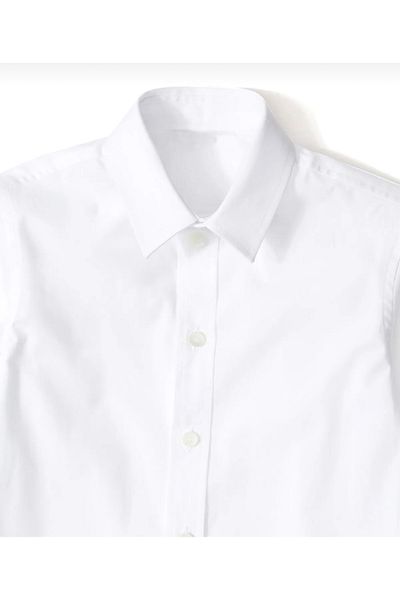 MODA Cămașă ALBĂ CU BĂRĂ DE MÂNĂ LUNGĂ PENTRU COPII