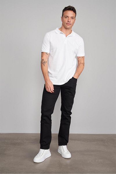 Çetinkaya Chester Polo 2742-L Men's Polo Neck Pique T-Shirt White 100% Cotton