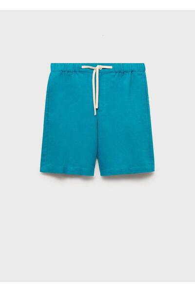 MANGO Man Linen Blend Bermuda Shorts with Drawstring