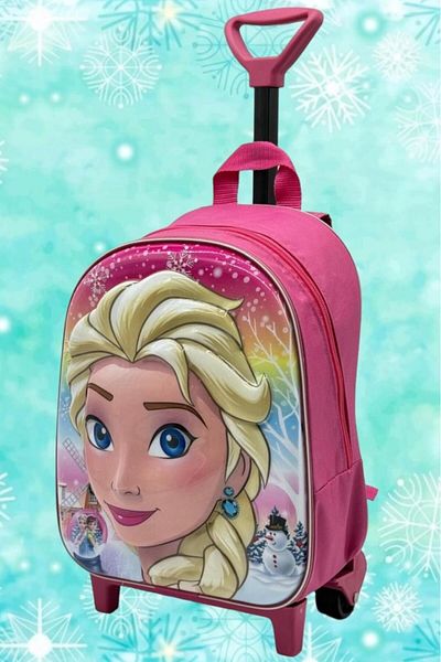 Hızırım Rucsac colorat 3D Elsa pentru grădiniță și rucsac pentru utilizare zilnică cu racletă