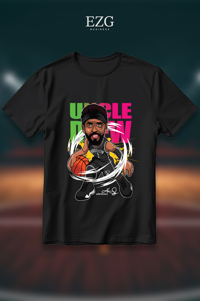 EZG Business Tricou oversize unisex Uncle Drew Kyrie Irving, imprimat, 100% b...