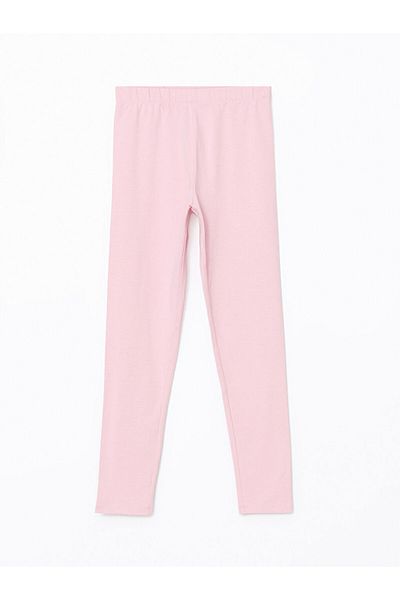 LC Waikiki Light Pink Girl's Leggings with Elastic Waist