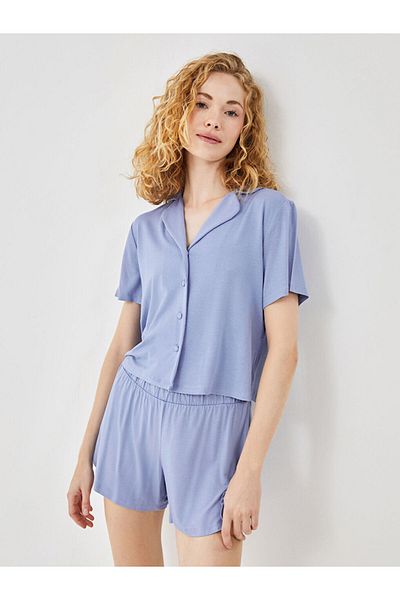 LC Waikiki New Season Shirt Collar Women's Shorts Pajama Set - S54013Z8