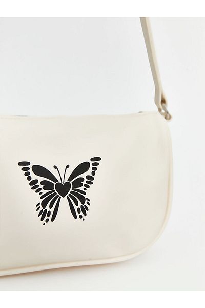 LC Waikiki New Season Butterfly Printed Girl's Baguette Bag - S55090Z4
