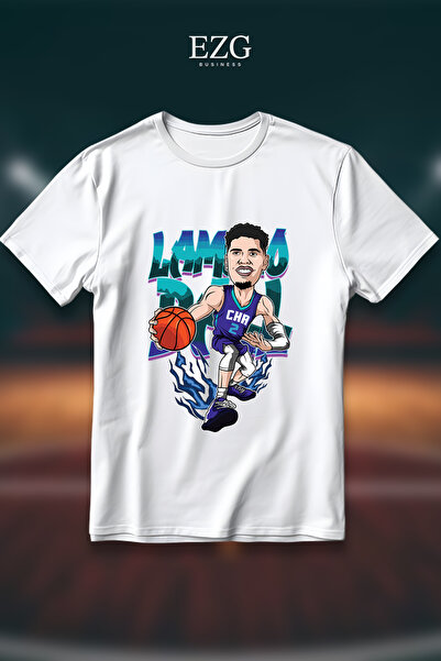 EZG Business Tricou LaMelo Ball Numărul 1, imprimat, supradimensionat, unisex...