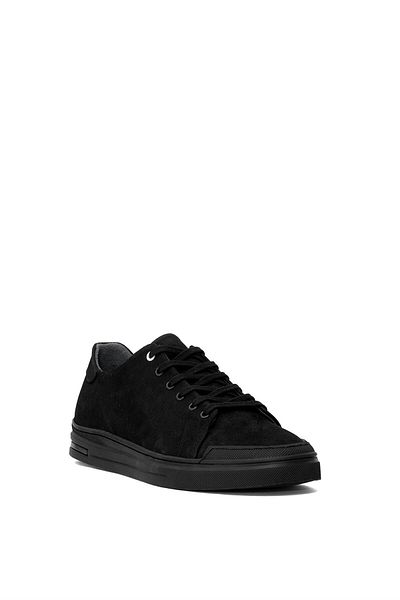 Ayakkabı Fuarı Elit MZV6004N Μαύρα παπούτσια Nubuck Casual για άνδρες