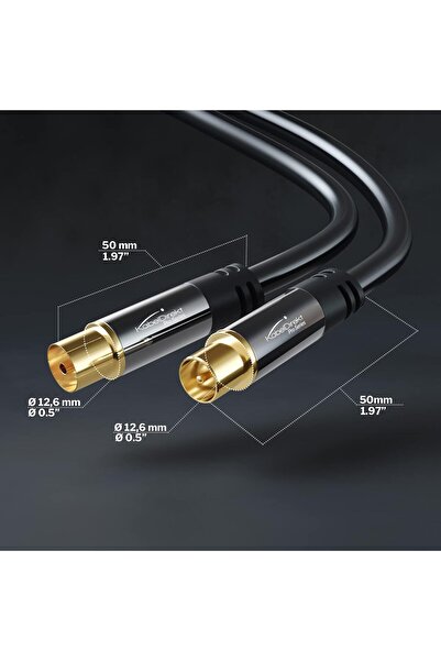 KABELDIREKT – 4K Anten Kablo, Koaksiyel Kablo 3 Metre – Dijital ve Analog TV için