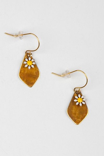 Lila Rosa Authentic Copper Earrings with Daisy Figure