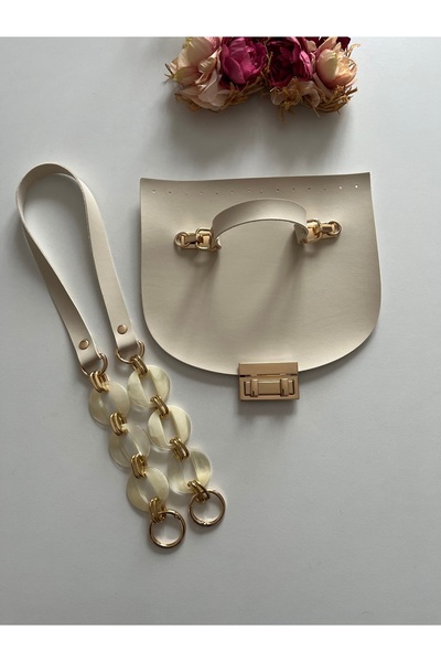 zg hobi aksesuar غطاء من الجلد الصناعي لحقائب الحياكة، طقم شماعات أكريليك