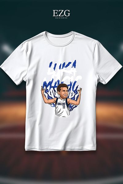 EZG Business Luka Dončić Magic T-Shirt Printed Oversize Unisex 100% Cotton Breathable Thick Fabric Tee