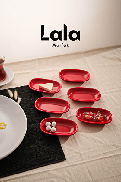 Lala Mutfak مجموعة من 6 أطباق قارب مقاومة للكسر (12 × 7 سم) - طبق الإفطار ووعاء الوجبات الخفيفة والعرض