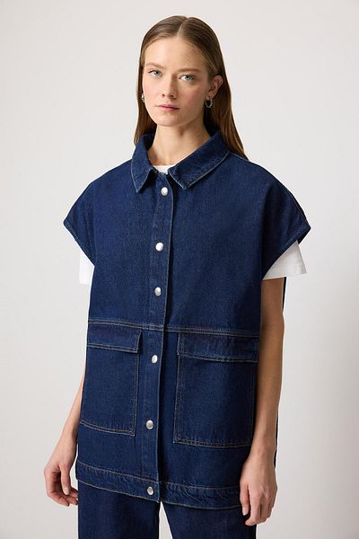 Touché Privé Denim Vest with Pockets