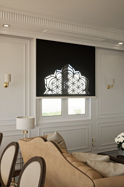 Auralight Lazer Kesim Mat Stor Perde, Lazer Kesimli Historical Serisi, H-7008...