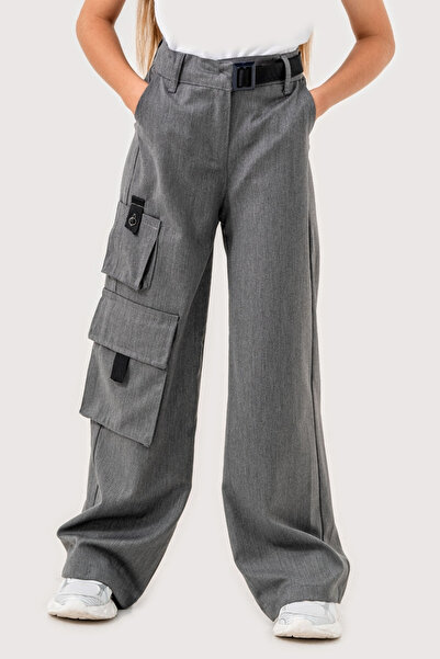 GİYİCEM TEKSTİL Pantaloni cu buzunare cu curea pentru fete