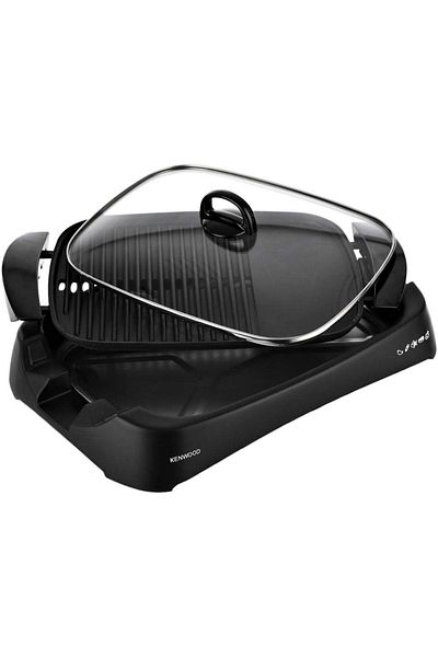 Kenwood Health Grill, 1700W, Glass Lid, Variable Temperature Control, Drip Tray, Oil Draining Channels