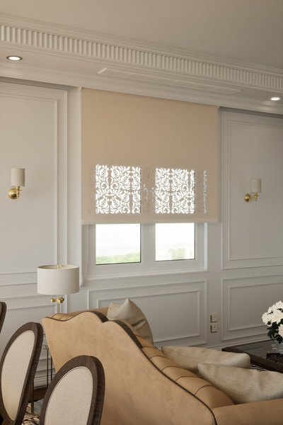 Auralight Lazer Kesim Mat Stor Perde, Lazer Kesimli Historical Serisi, H-4003...