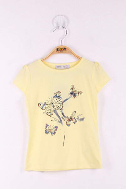 Toontoy Fata Copil Fluture Piatra cu imprimeu tricou