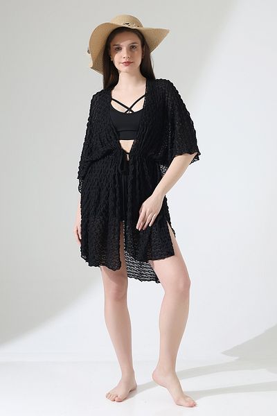 Esberin Front Lace Embossed Pattern Pareo