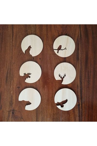 NT Handmade Maple Tree Laser Cut Animal Shaped Coaster
