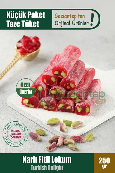 Gaziantep Baharat Pomegranate Suppository Turkish Delight 250Gr - Traditional Turkish Delight |   The Special Taste of Gaziantep
