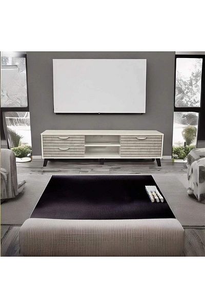 House One TV Table|Modern MDF TV Cabinet with Shelve and Drawers and Storage Capacity Suitable-40x160x45cm