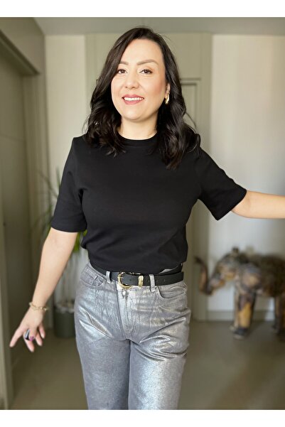 Butik pernițe pentru umeri bucăți țesătură de bumbac Tok guler rotund basic tricou