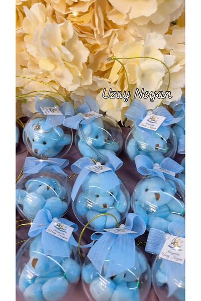 TAK TAK TAKIŞTIR Cute Teddy Bear with Mica Ball (25 Pieces)