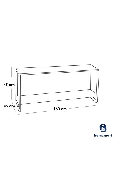 House One TV Table|Modern Iron and Glass table TV  Suitable-Brown-160x45x45cm