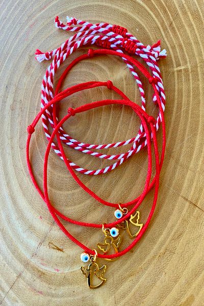 Shepidi 6 Pieces (3 Sets of 2) Gift Angel Figured Marteniçka Lucky Bracelet